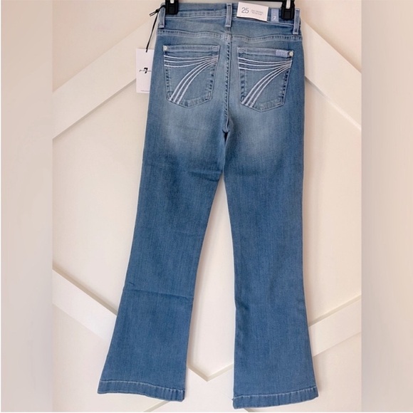 7 For All Mankind Tailorless Dojo Jeans Women’s Flare Leg Trousers NWT Size 25 - Picture 5 of 7